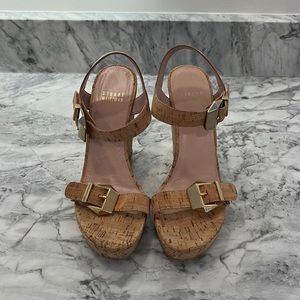 Stuart Weitzman Cork Platform Wedges Size 6.5
